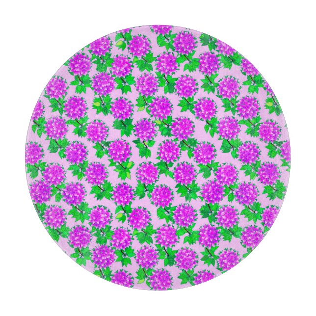 Planche À Découper Fleurs dahlia en violet et orchidée (Devant)