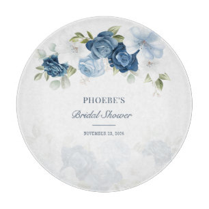 Planche À Découper Fleurs de Bleu Poussiéreux Eucalyptus Succulent