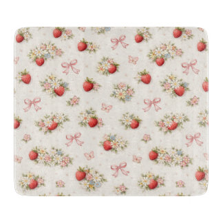 Planche À Découper Fleurs de fraise vintage sans couture cottagecore