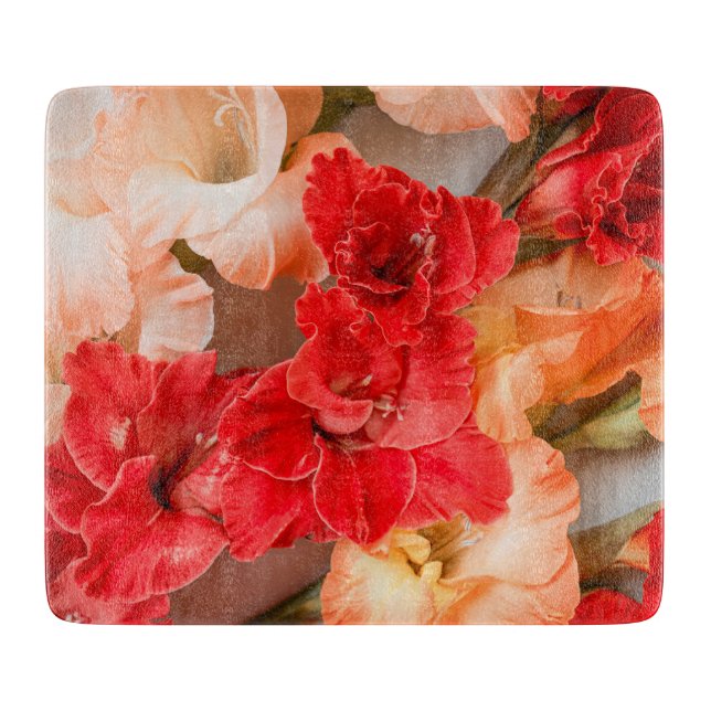 Planche À Découper Fleurs de gladiolus vibrantes (Devant)