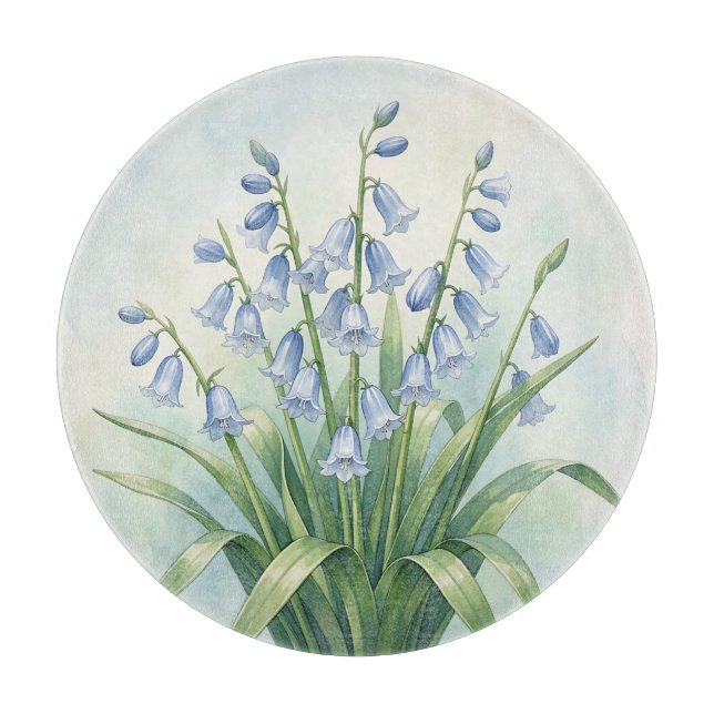 Planche À Découper Fleurs de Jacinthe Botanique Aquarelle (Devant)