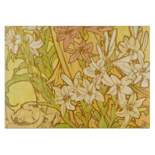 Planche À Découper fleurs de lys Art nouveau d'Alphonse Mucha