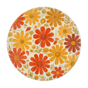 Planche À Découper Fleurs de marguerite rétro joyeuses et lointaines
