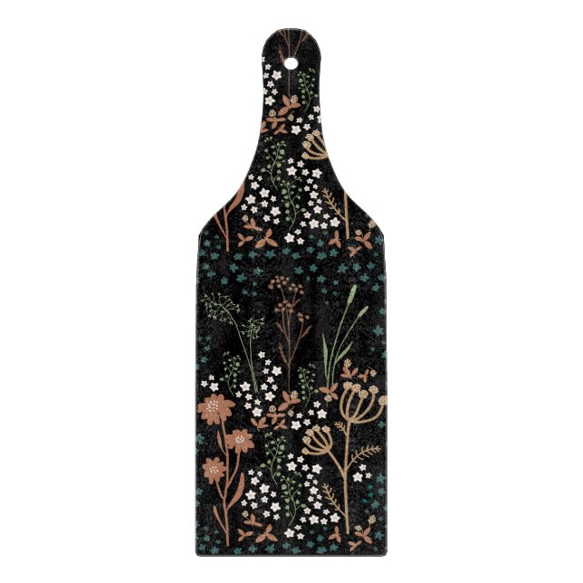 Planche À Découper Fleurs de prairie Arrière - plan foncé (Devant)