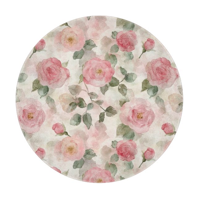 Planche À Découper Fleurs de Roses Roses Tendres et Romantiques  (Devant)