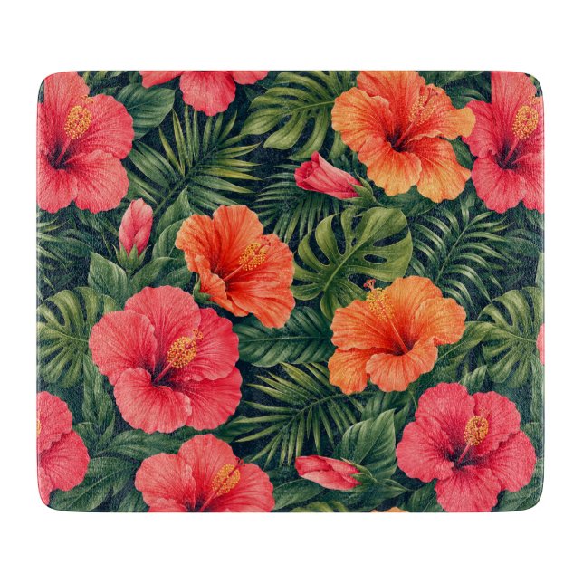 Planche À Découper Fleurs de Tilleul Tropical Vibrant (Devant)