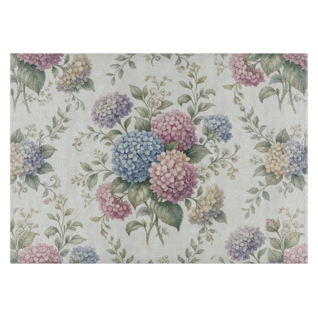 Planche À Découper Fleurs d'hortensia délicates  (Devant)