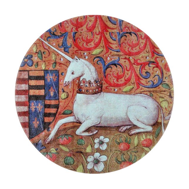 PLANCHE À DÉCOUPER FLEURS D'IMAGINAIRES UNICORNES ET MÉDIÉVAUX, MOTIF (Devant)