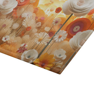 Planche À Découper Fleurs d'orange blanche 3D