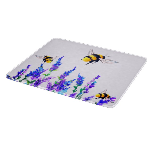Planche À Découper Fleurs et abeilles Flying Cutting Board Printemps (Coin)