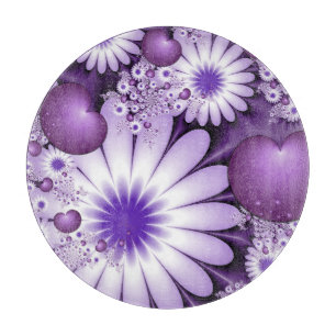 Planche À Découper Fleurs et cœurs abstraits de l'amour fractal