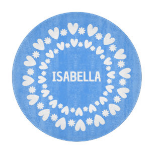 Planche À Découper Fleurs Et Coeurs Nom