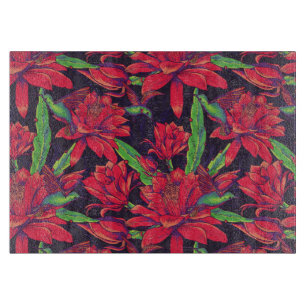 Planche À Découper Fleurs Et Colibris