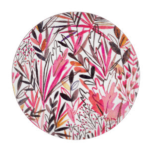 Planche À Découper Fleurs Feuilles exotiques Motif Rainforest