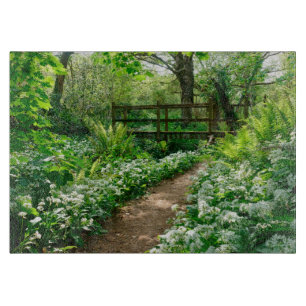 Planche À Découper Fleurs   Fleurs sauvages blancs en forêt