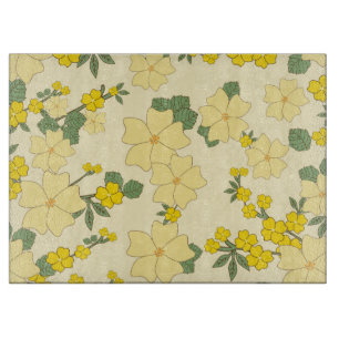 Planche À Découper Fleurs Jaunes, Motif Floral, Motif De Fleurs