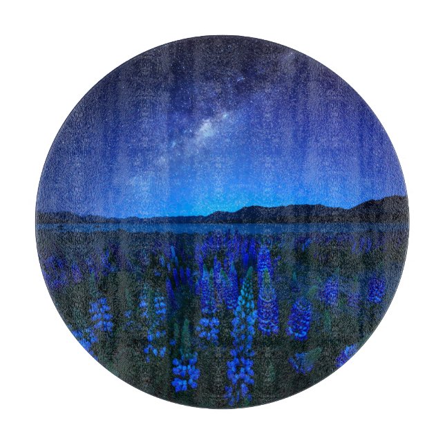 Planche À Découper Fleurs | Lupines fleurissant à Night Lake Tekapo (Devant)