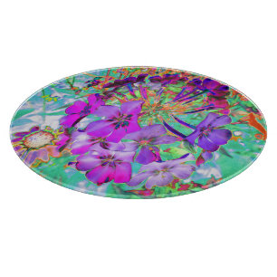 Planche À Découper Fleurs magenta et violettes psychédéliques dramati