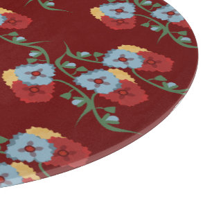 Planche À Découper Fleurs mexicaines audacieuses, verdure et vignes
