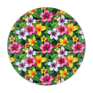 Planche À Découper Fleurs multicolores et Motif Feuille-57577