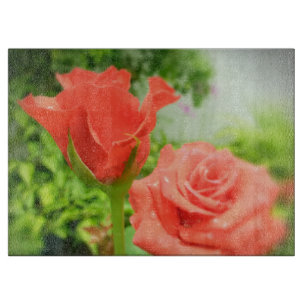 Planche À Découper Fleurs Roses romantiques