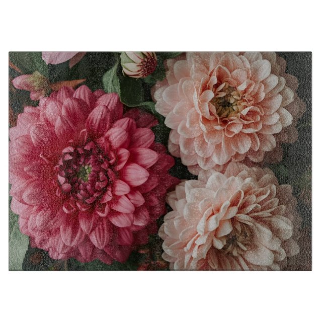 Planche À Découper Fleurs Roses Vintage (Devant)