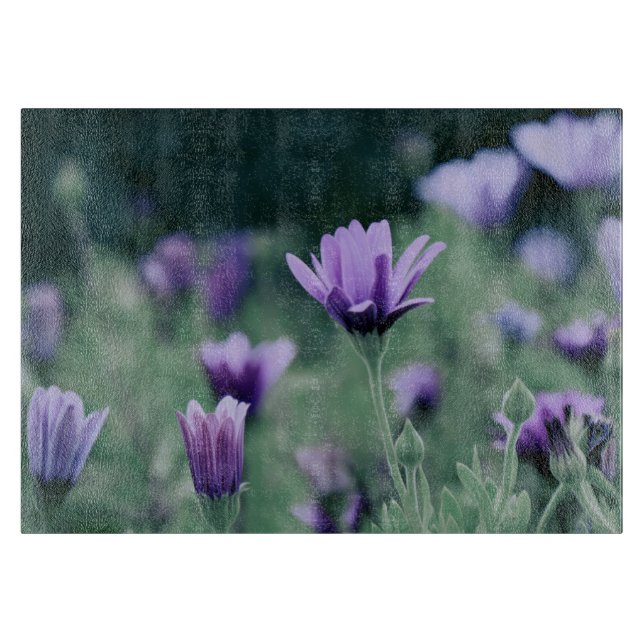 Planche À Découper Fleurs violettes délicates (Devant)