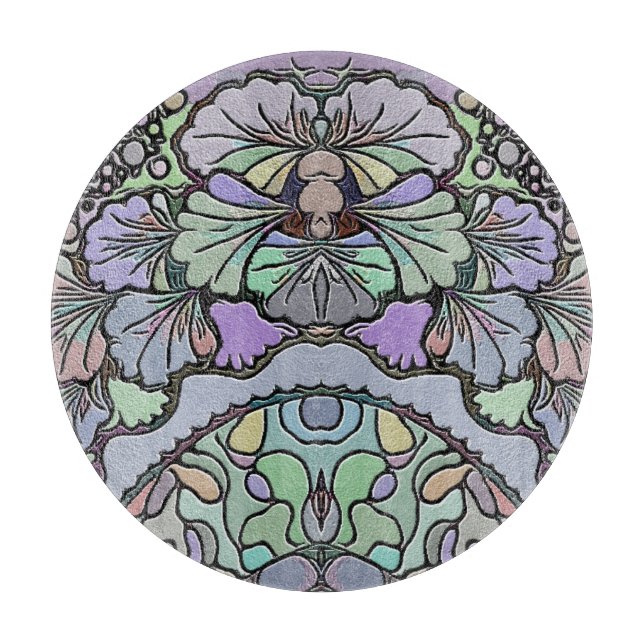 Planche À Découper Floral abstrait pansement motif en mosaïque (Devant)