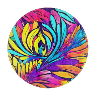 Planche À Découper Floral Abstrait vibrant