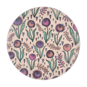 Planche À Découper Floral des années 60 rétro : Motif de décoration