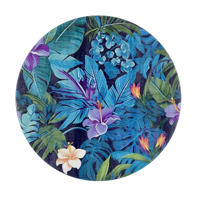 Planche À Découper 'Floral Dreams' - Design floral tropical (Devant)