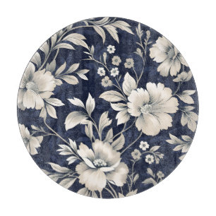 Planche À Découper Floral en bleu