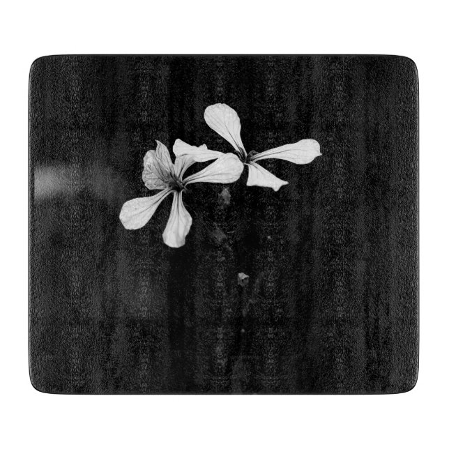Planche À Découper floral noir et blanc minimal (Devant)