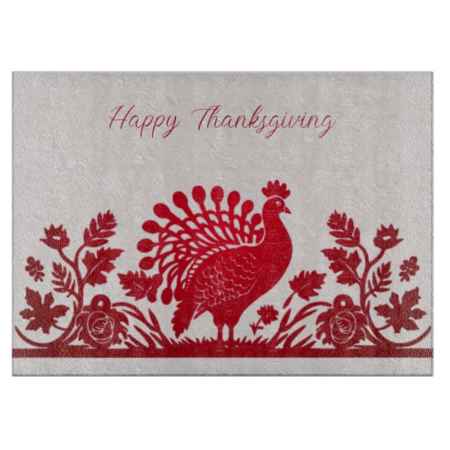 Planche à découper florale de dinde de Thanksgivin (Devant)