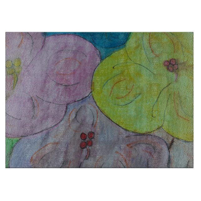 Planche à découper florale d'été abstraite (Devant)