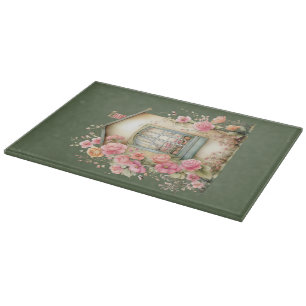 Planche à découper florale d'été de cottage