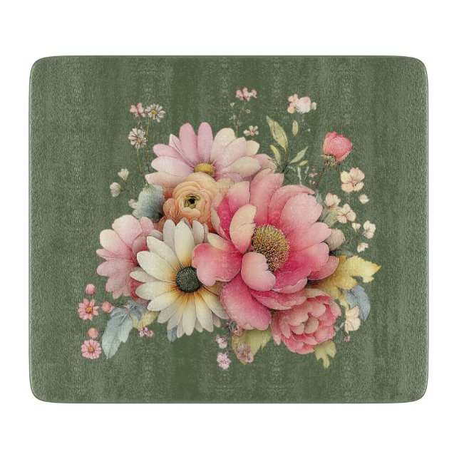Planche à découper florale d'été de cottage (Devant)