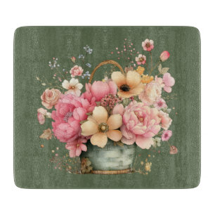 Planche à découper florale d'été de cottage