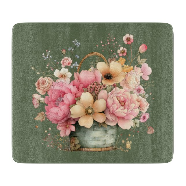 Planche à découper florale d'été de cottage (Devant)