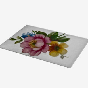 Planche à découper florale inspirée de la porcelai