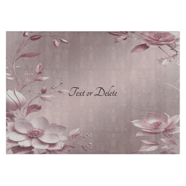 Planche à découper florale rose délicate (Devant)