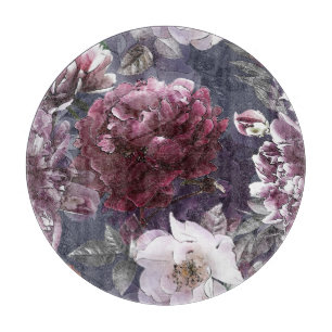 Planche À Découper Florales vintages au crayon : Bokeh coloré.