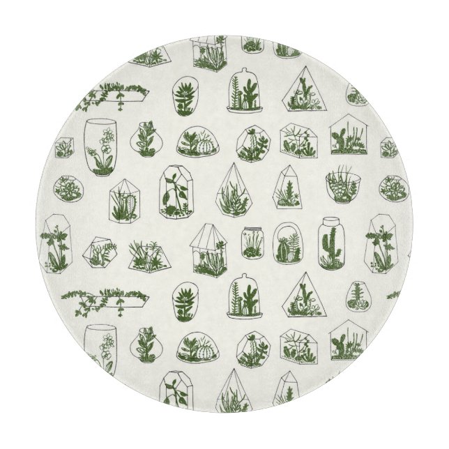 Planche À Découper Florarium Succulent : Conception géométrique Vinta (Devant)