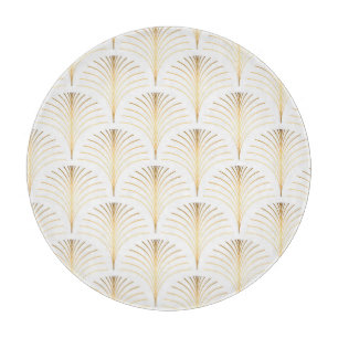 Planche À Découper Flore Art Déco : Elégance Dorée.