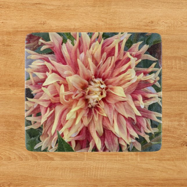 Planche À Découper Flore de dahlia variée rouge et jaune (In Situ)