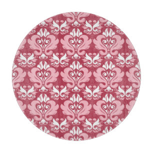 Planche À Découper Flore rouge : Beige pâle sans joint