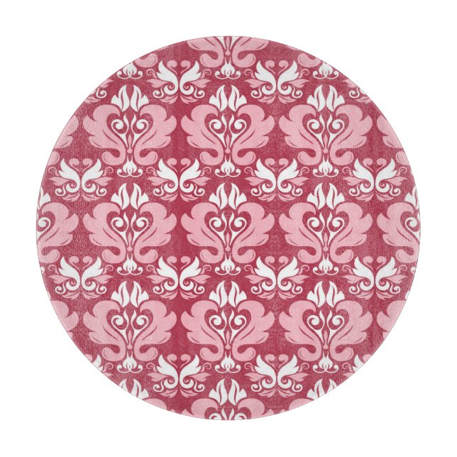 Planche À Découper Flore rouge : Beige pâle sans joint (Devant)