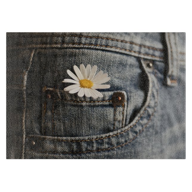 Planche À Découper Flowers | Daisy in Jeans Pocket (Devant)