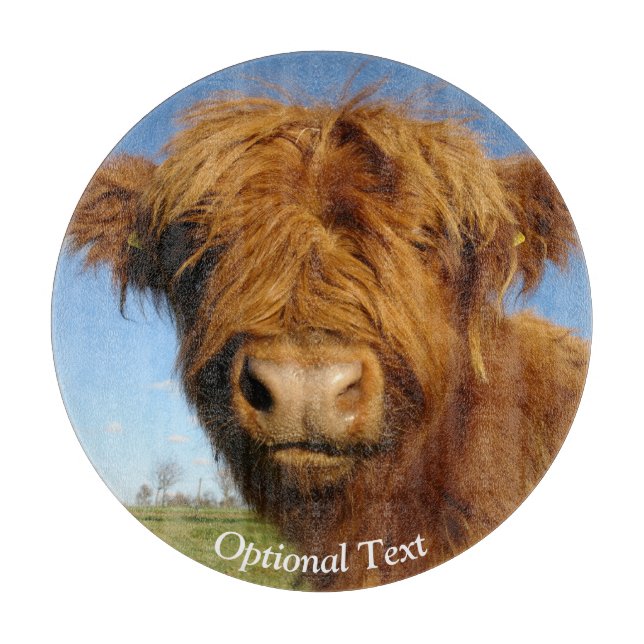 Planche À Découper Fluffy Scottish Highland Cow (Devant)