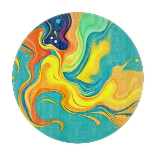 Planche À Découper Fluidité de la Joie : Vagues Abstraites
